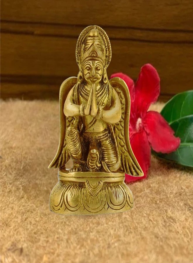 The Advitya تمثال جارودا النحاسي من أدفيتيا | تمثال جارودا النحاسي | تمثال نسر مركبة فيشنو | ديكور منزلي/مكتبي/هدية (الارتفاع 3.6 بوصة، الوزن 340 غرام) - Image 3